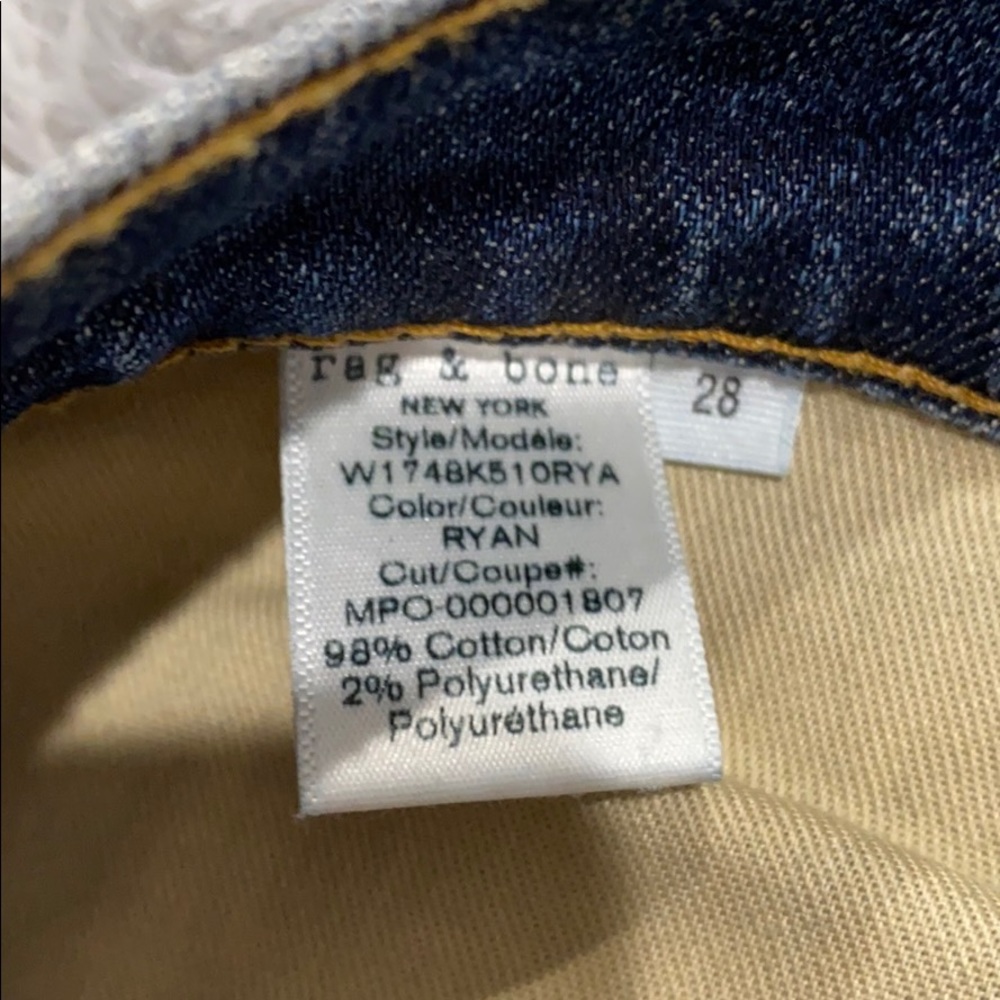 NEW • Rag & Bone • Ryan Stovepipe 10” Jeans Blue - Picture 7 of 8